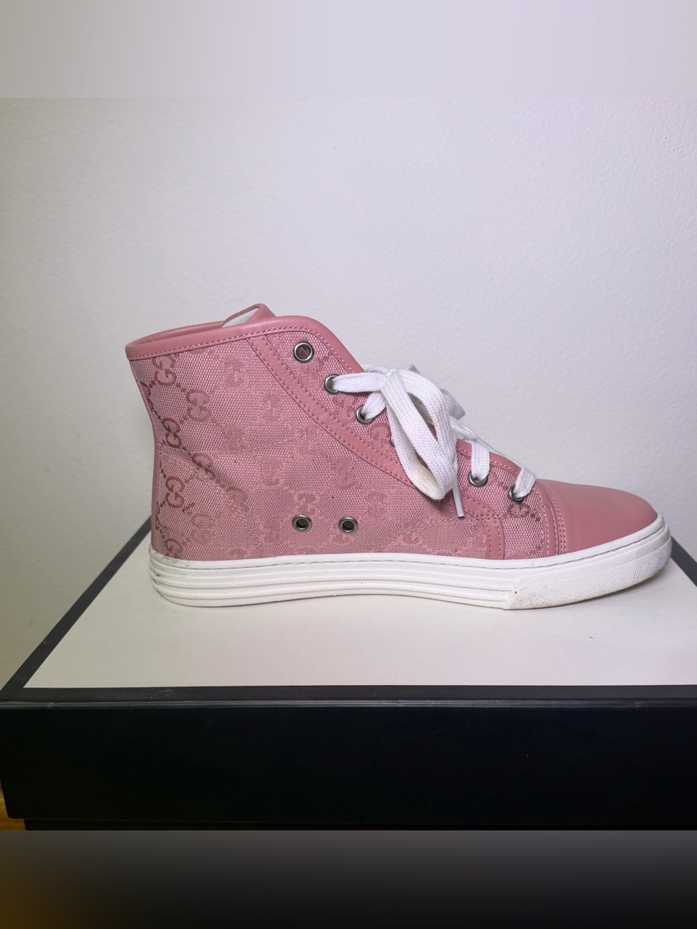 Gucci Rose Pink High-Top GG Canvas Sneaker